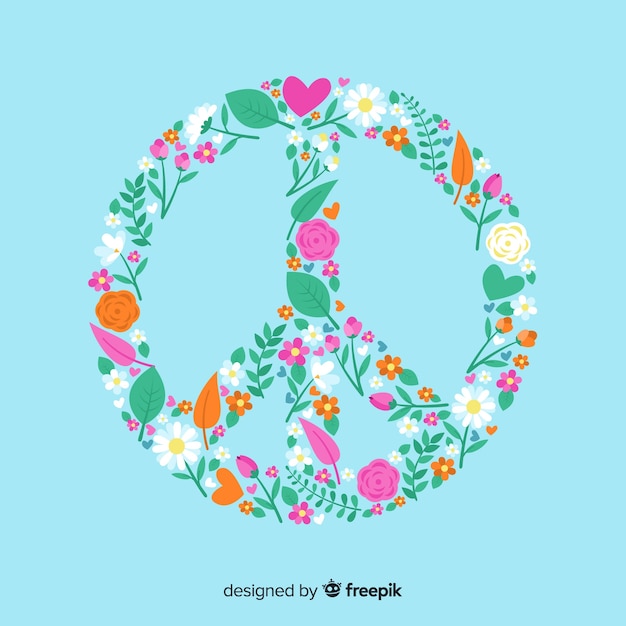 Floral peace sign background