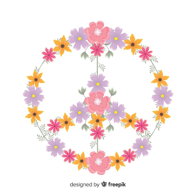 Floral peace sign background