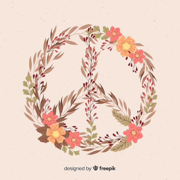 Free Vector floral peace sign background