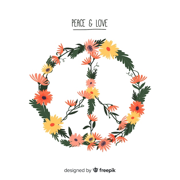 Free vector floral peace sign background