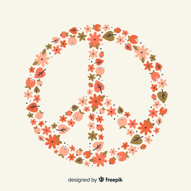 Floral peace sign background