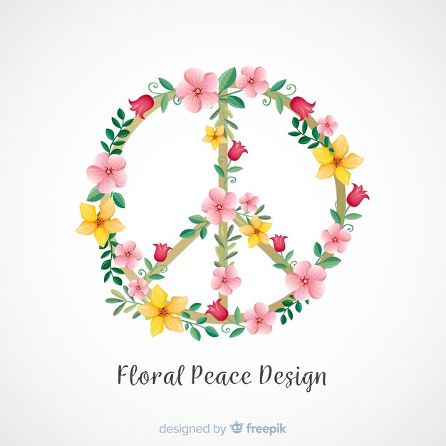 Floral peace sign background