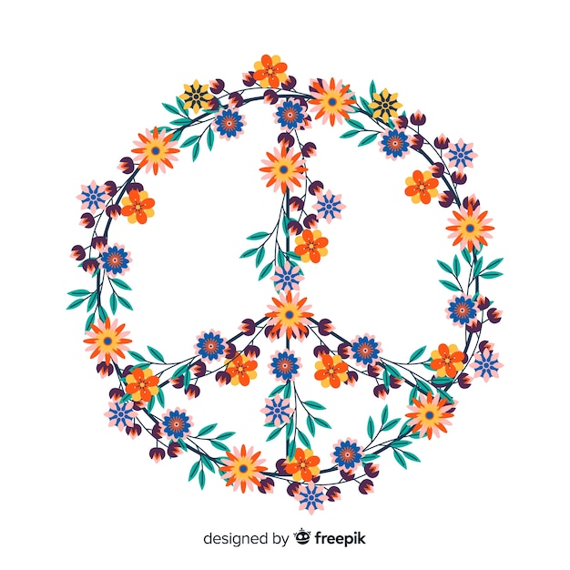 Free vector floral peace sign background