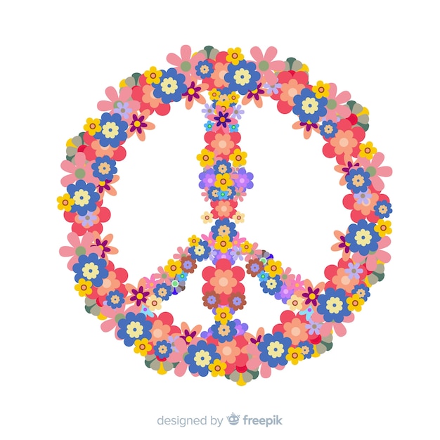 Floral peace sign background