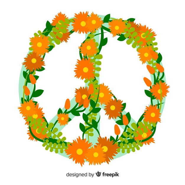 Floral peace sign