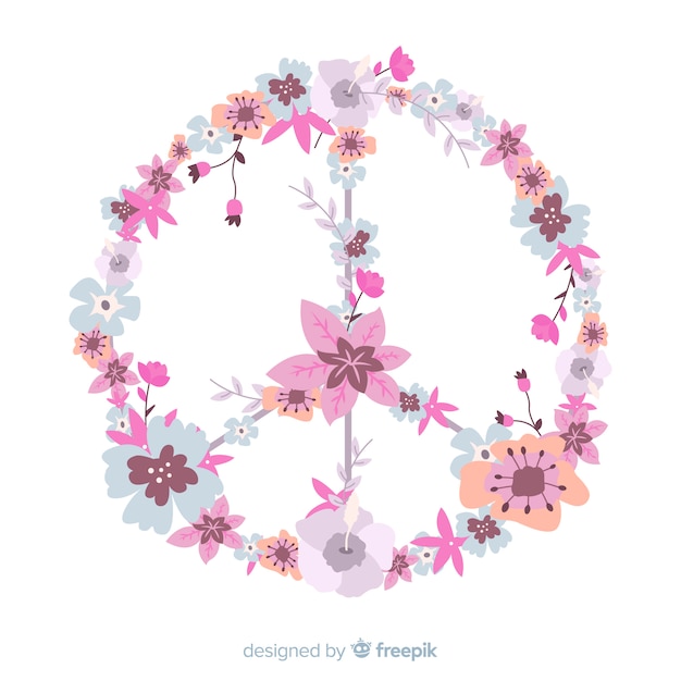 Floral peace sign