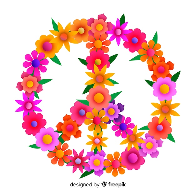 Floral peace sign