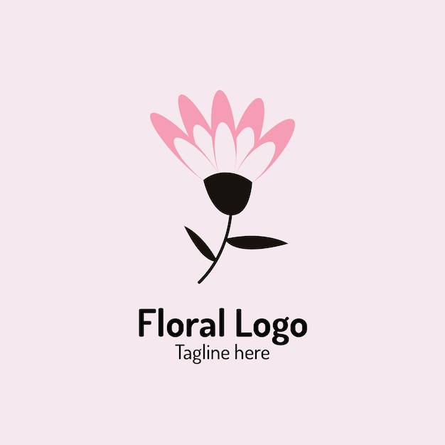 Floral pink logo design