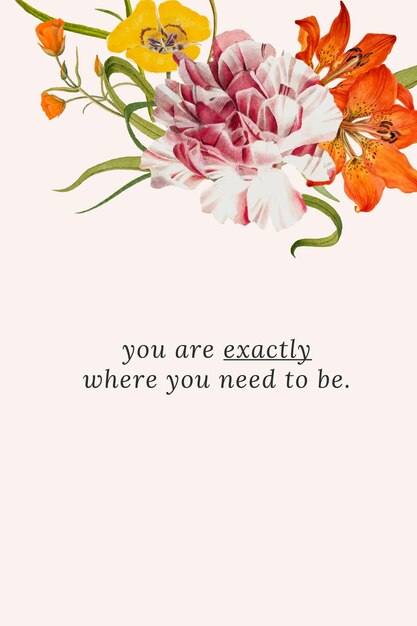 Floral quote template illustration, remixed from public domain artworks