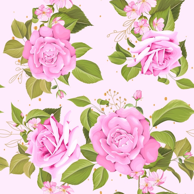 floral roses seamless pattern background