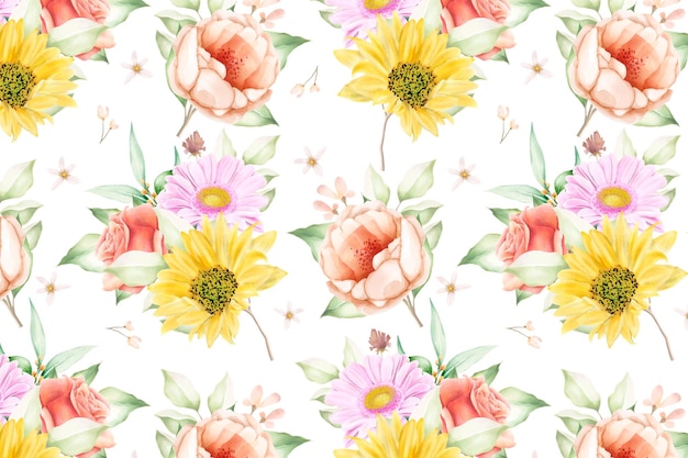 Floral seamless pattern floral blooming