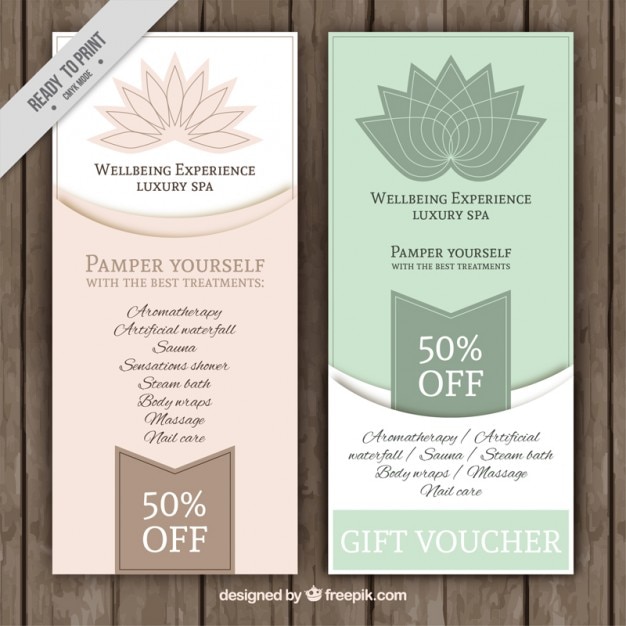 Free Vector floral spa offer banners