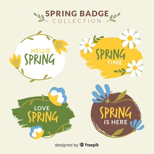 Floral spring badge collection