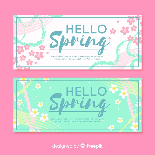 Floral spring banner