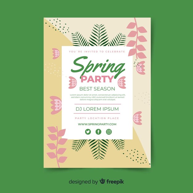 Floral spring party poster