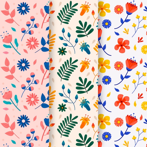 Free Vector floral spring pattern collection