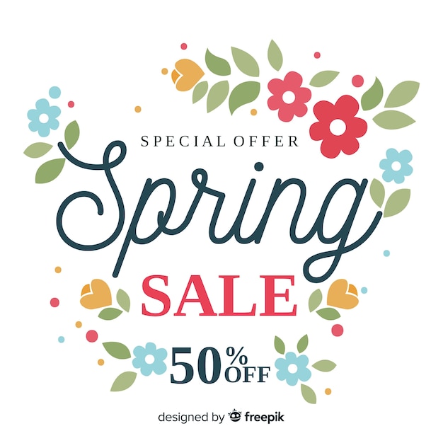 Floral spring sale background