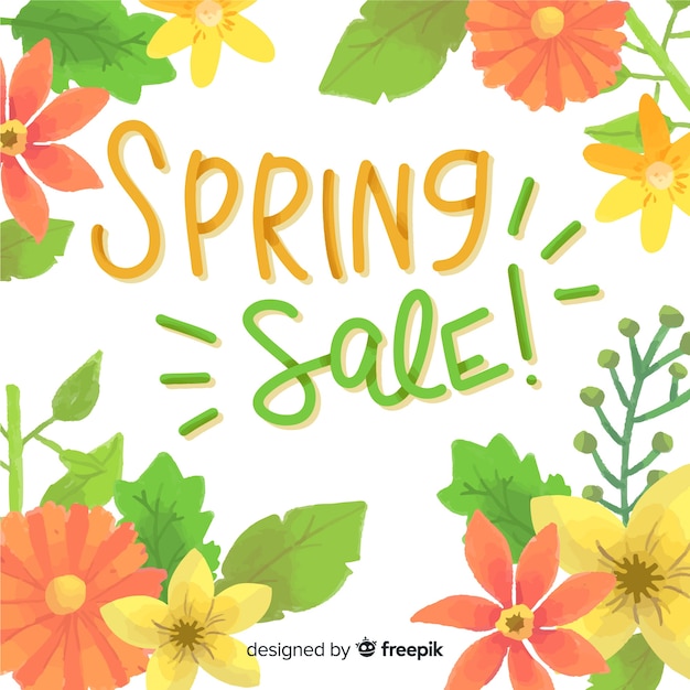 Floral spring sale background