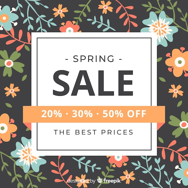 Floral spring sale background