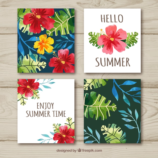 Floral summer card collection