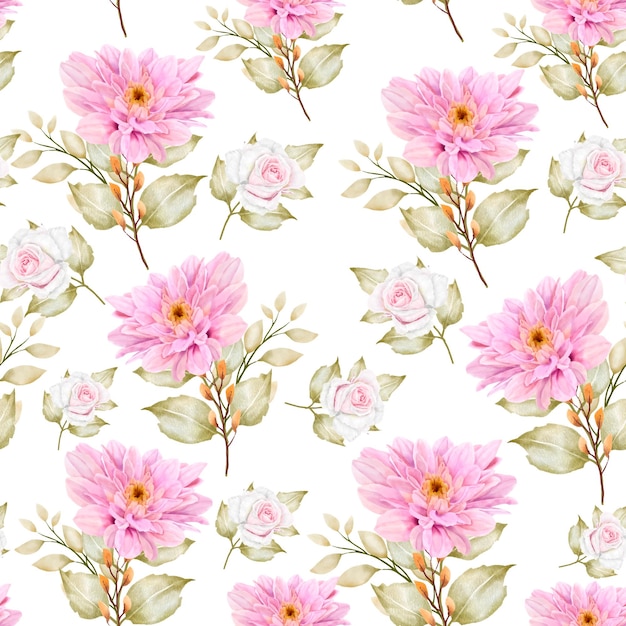 floral summer seamless pattern illustration