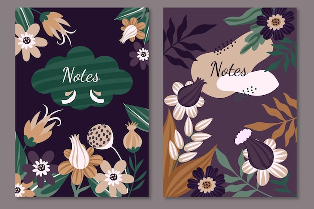 Free vector floral template of notes design