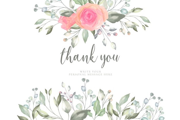 Floral Thank you Card Template