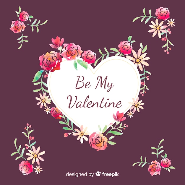 Free Vector floral valentine background