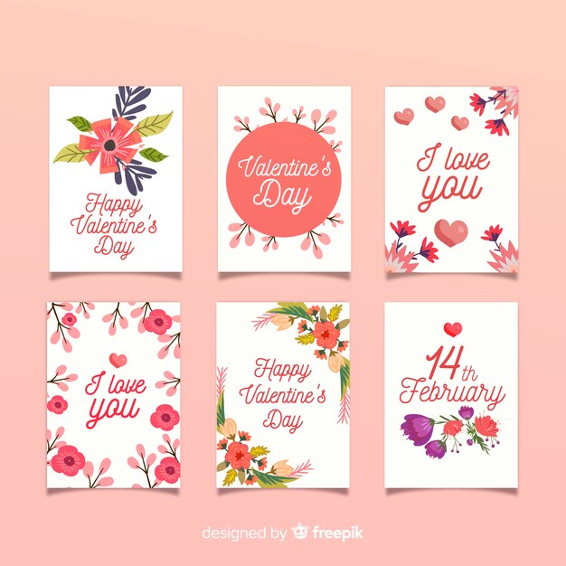 Floral valentine cards