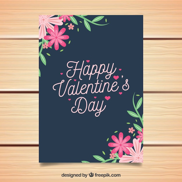 Floral valentine's day card