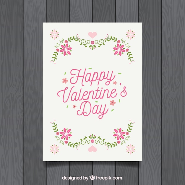 Floral valentine's day card