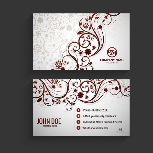 Free Vector floral visiting card