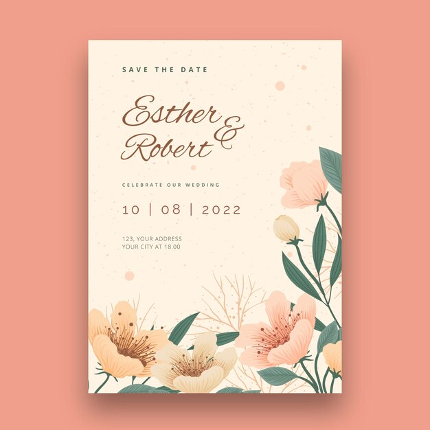 Floral wedding card concept