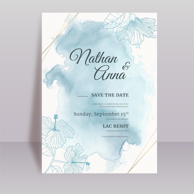 Floral wedding card template