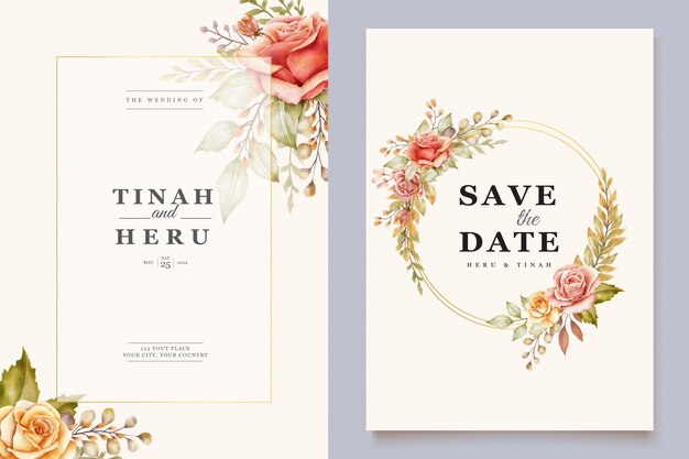 Floral wedding card