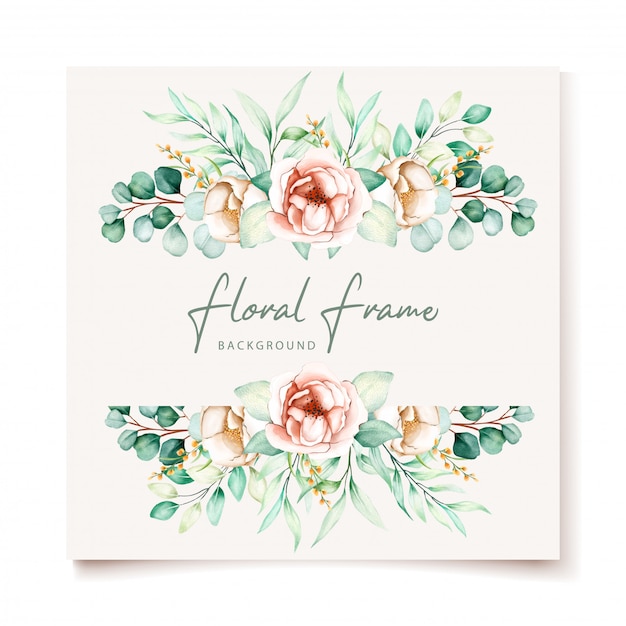 Free Vector floral wedding invitation card