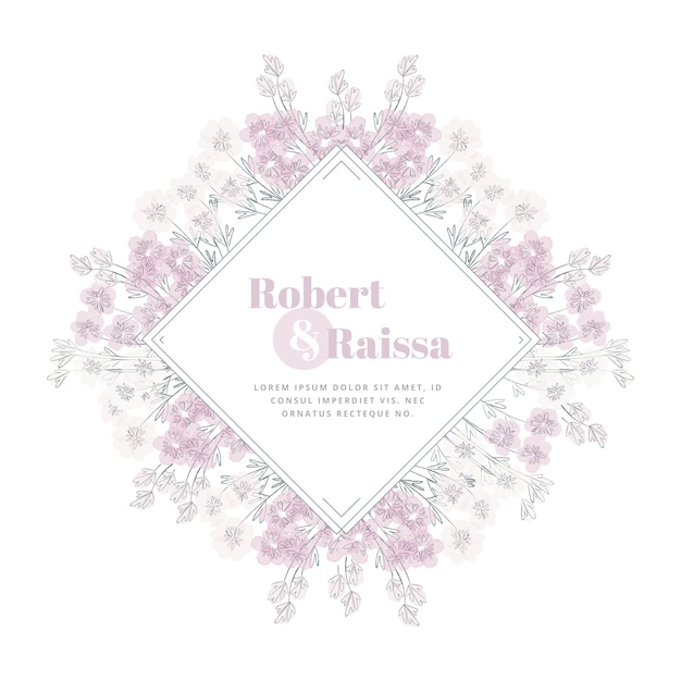 Floral wedding invitation design