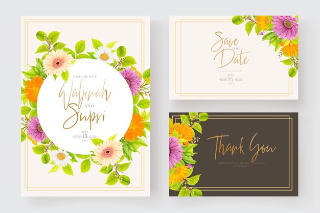 Floral wedding invitation template design