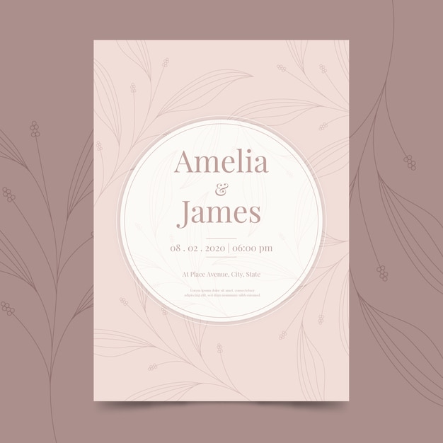 Floral wedding invitation template