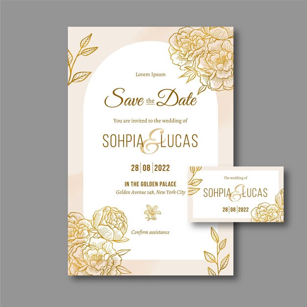 Floral wedding invitation template