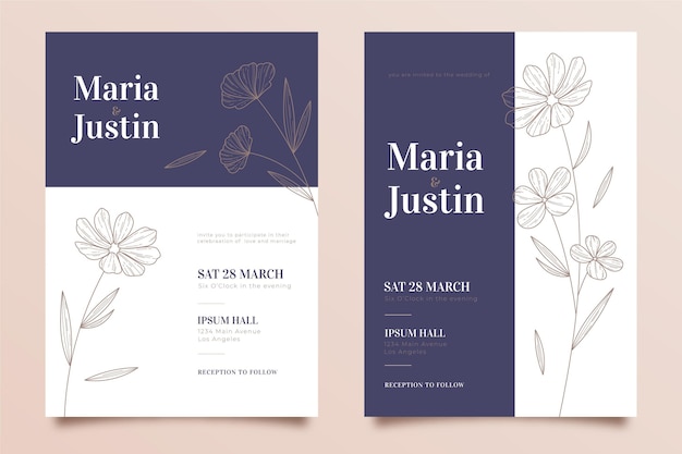 Floral wedding invitation template