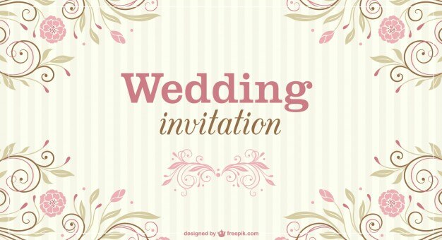 Free Vector floral wedding invitation