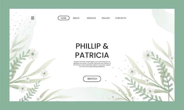 Floral wedding landing page template