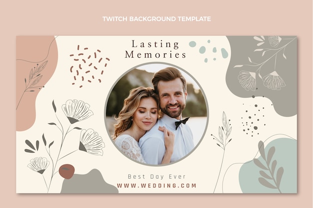 Free Vector floral wedding planner twitch background