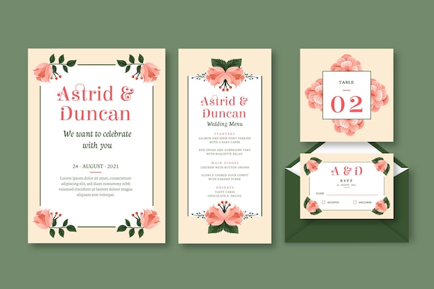 Floral wedding stationery collection