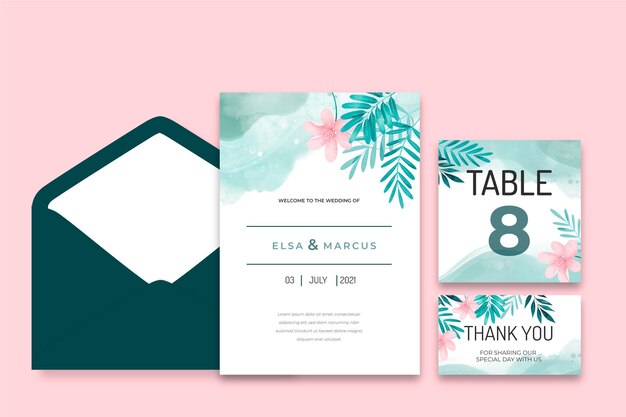 Floral wedding stationery collection