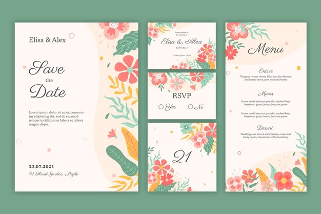 Floral wedding stationery collection