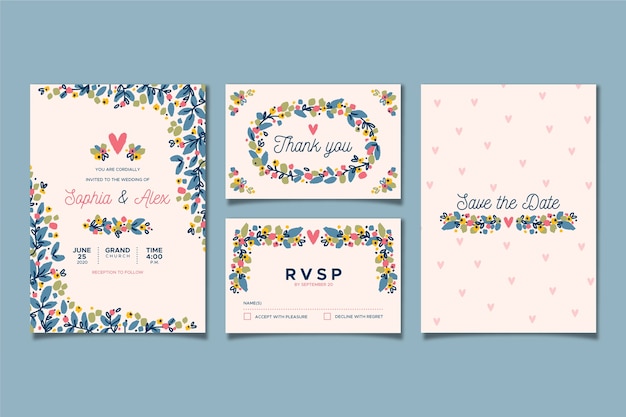 Floral wedding stationery