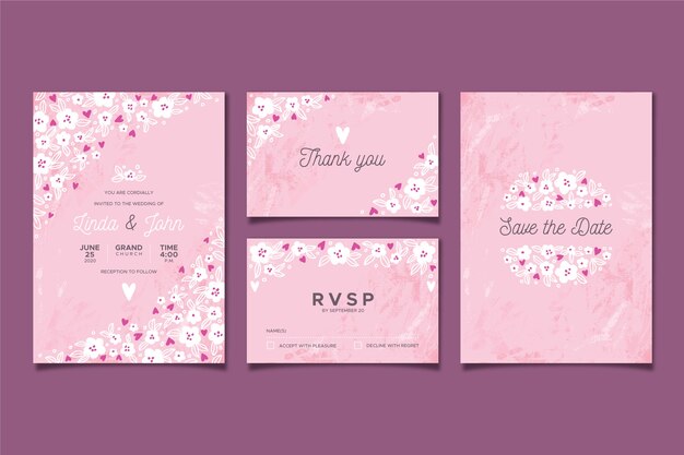 Floral wedding stationery