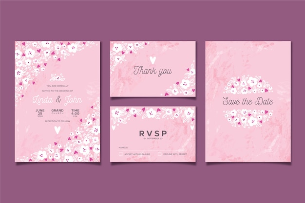 Floral wedding stationery